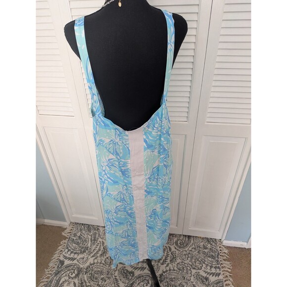 Lilibridge Dress Women’s XL Tropical Hawaiian Beach Blue Cover-up Coastal NEW - Picture 9 of 14
